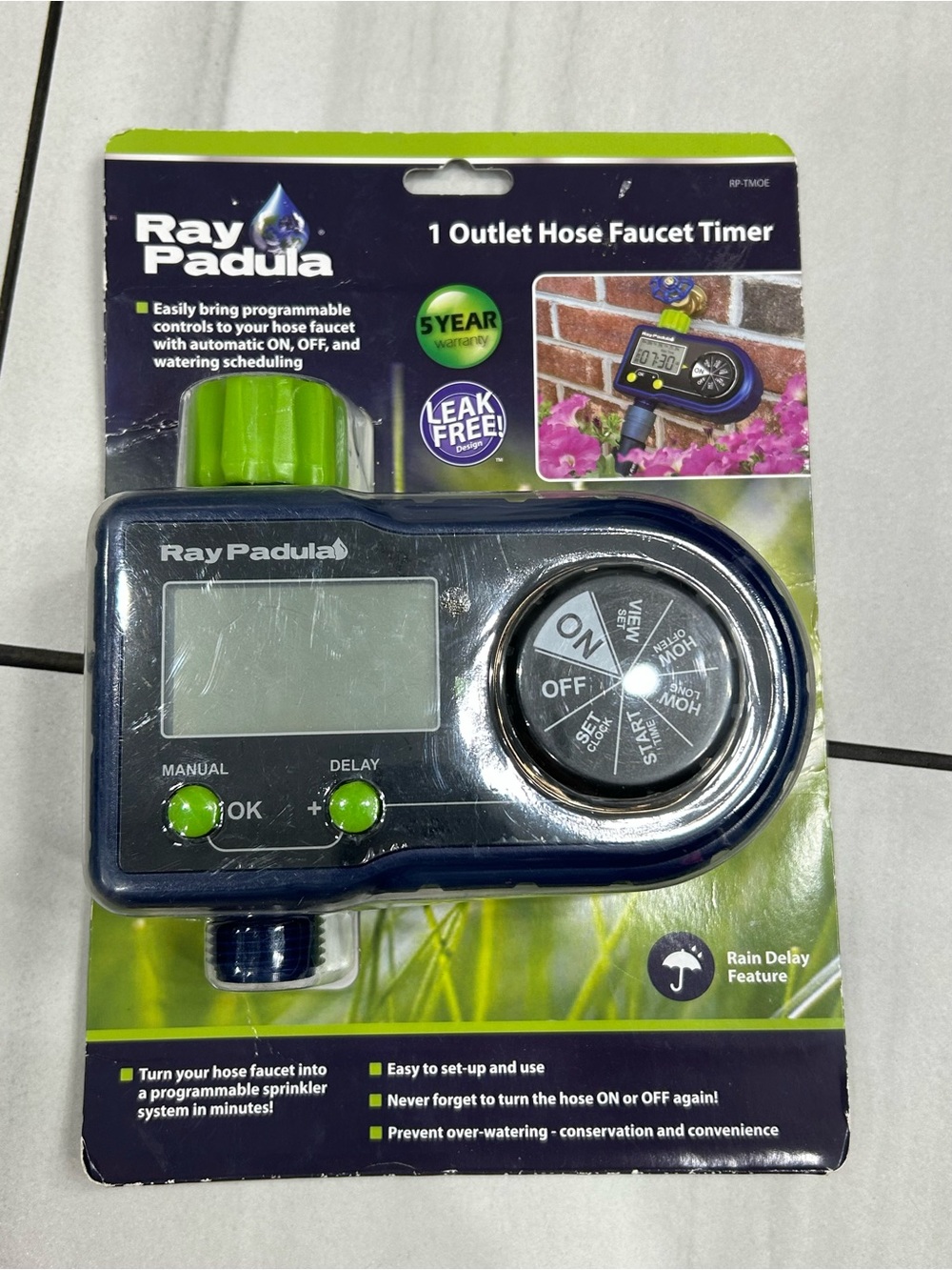 Ray Padula 1 Outlet Hose Faucet Timer Programmable Yard Garden Battery opp